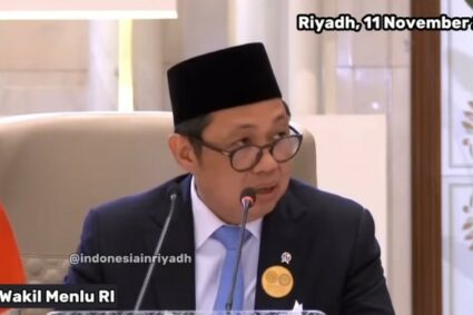 Wamenlu Anis Matta Menggunakan bahasa Arab di KTT OKI: Kami Semua Palestina